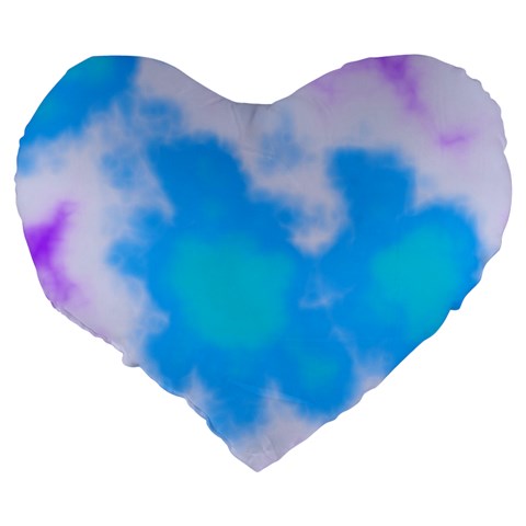 Blue And Purple Clouds Large 19  Premium Heart Shape Cushion from ArtsNow.com Back