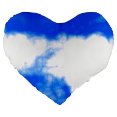 Blue Cloud Large 19  Premium Heart Shape Cushion from ArtsNow.com Front