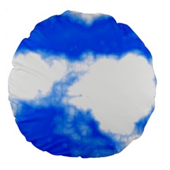 Blue Cloud Large 18  Premium Flano Round Cushion  from ArtsNow.com Front