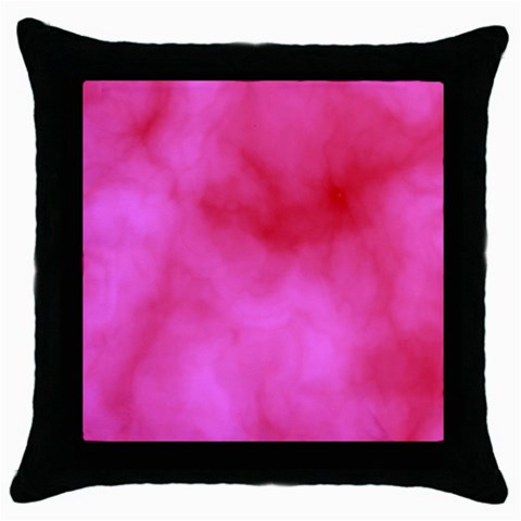 Pink Clouds Throw Pillow Case (Black) from ArtsNow.com Front