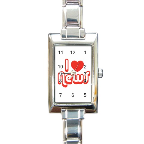 iloveNEWS Rectangular Italian Charm Watch from ArtsNow.com Front