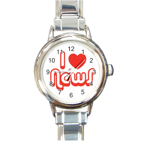 iloveNEWS Round Italian Charm Watch from ArtsNow.com Front