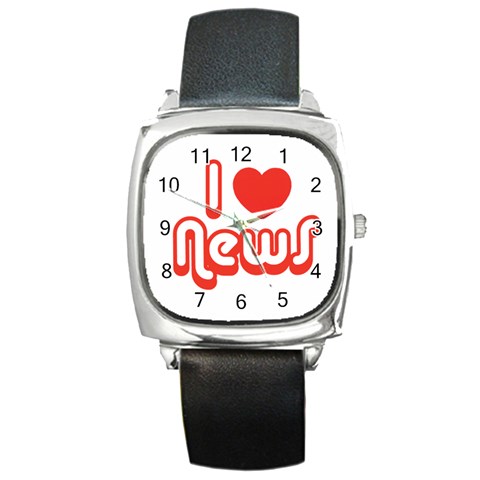 iloveNEWS Square Metal Watch from ArtsNow.com Front