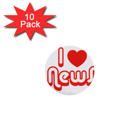 iloveNEWS 1  Mini Button (10 pack)  from ArtsNow.com Front