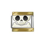 Skull_1 Gold Trim Italian Charm (9mm)