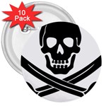 Skull_3 3  Button (10 pack)