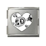 Skull_4 Mega Link Heart Italian Charm (18mm)