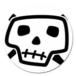 Skull_5 Magnet 5  (Round)