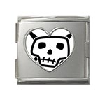 Skull_5 Mega Link Heart Italian Charm (18mm)