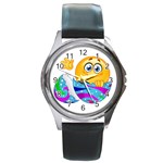 Easter egg Emoji Round Metal Watch