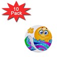 Easter egg Emoji 1  Mini Button (10 pack) 