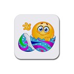 Easter egg Emoji Rubber Coaster (Square)