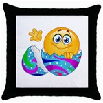 Easter egg Emoji Throw Pillow Case (Black)