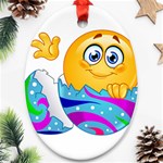 Easter egg Emoji Oval Ornament (Two Sides)