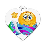 Easter egg Emoji Dog Tag Heart (Two Sides)