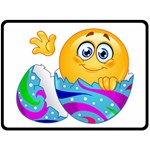 Easter egg Emoji Double Sided Fleece Blanket (Large)