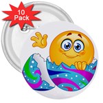 Easter egg Emoji 3  Button (10 pack)