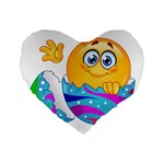 Easter egg Emoji Standard 16  Premium Heart Shape Cushion 