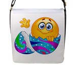 Easter egg Emoji Flap Closure Messenger Bag (L)