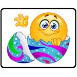 Easter egg Emoji Double Sided Fleece Blanket (Medium)