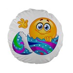 Easter egg Emoji Standard 15  Premium Flano Round Cushion 