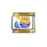 Easter egg Emoji Gold Trim Italian Charm (9mm)