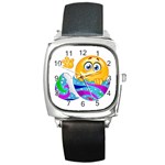 Easter egg Emoji Square Metal Watch