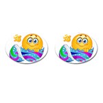 Easter egg Emoji Cufflinks (Oval)