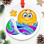 Easter egg Emoji Round Ornament (Two Sides)