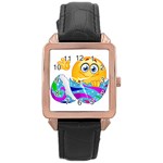 Easter egg Emoji Rose Gold Leather Watch 