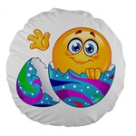 Easter egg Emoji Large 18  Premium Flano Round Cushion 