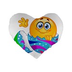 Easter egg Emoji Standard 16  Premium Flano Heart Shape Cushion 