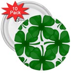 4 leaf clover 3  Button (10 pack)