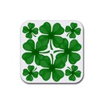 4 leaf clover Rubber Coaster (Square)