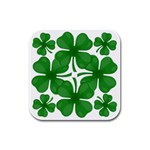 4 leaf clover Rubber Square Coaster (4 pack)