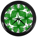 4 leaf clover Wall Clock (Black)