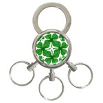 4 leaf clover 3-Ring Key Chain