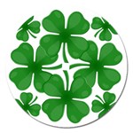 4 leaf clover Magnet 5  (Round)