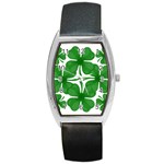 4 leaf clover Barrel Style Metal Watch