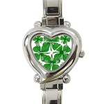 4 leaf clover Heart Italian Charm Watch