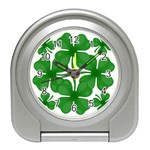 4 leaf clover Travel Alarm Clock