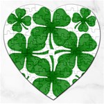 4 leaf clover Jigsaw Puzzle (Heart)