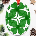 4 leaf clover Oval Ornament (Two Sides)