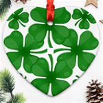 4 leaf clover Heart Ornament (Two Sides)