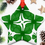 4 leaf clover Star Ornament (Two Sides)