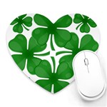 4 leaf clover Heart Mousepad