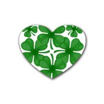 4 leaf clover Rubber Heart Coaster (4 pack)