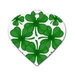 4 leaf clover Dog Tag Heart (Two Sides)