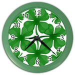 4 leaf clover Color Wall Clock