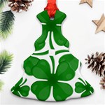 4 leaf clover Christmas Tree Ornament (Two Sides)